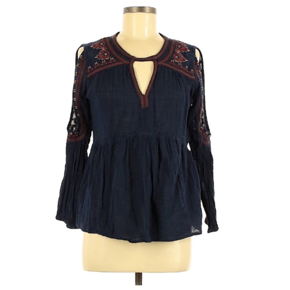 American Eagle Embroidered Long Sleeve Blouse